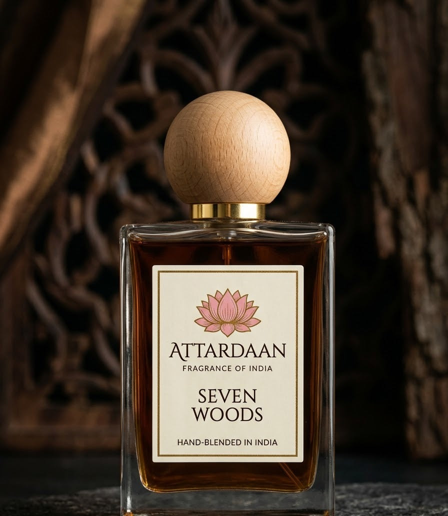 Seven Woods — Sandalwood, Cedar & Palo Santo Eau de Parfum by Attardaan India