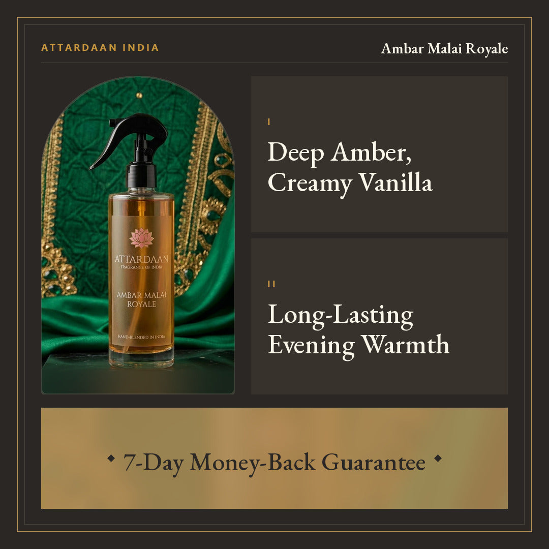Ambar Malai Royale — Long-Lasting Amber & Vanilla Room Spray