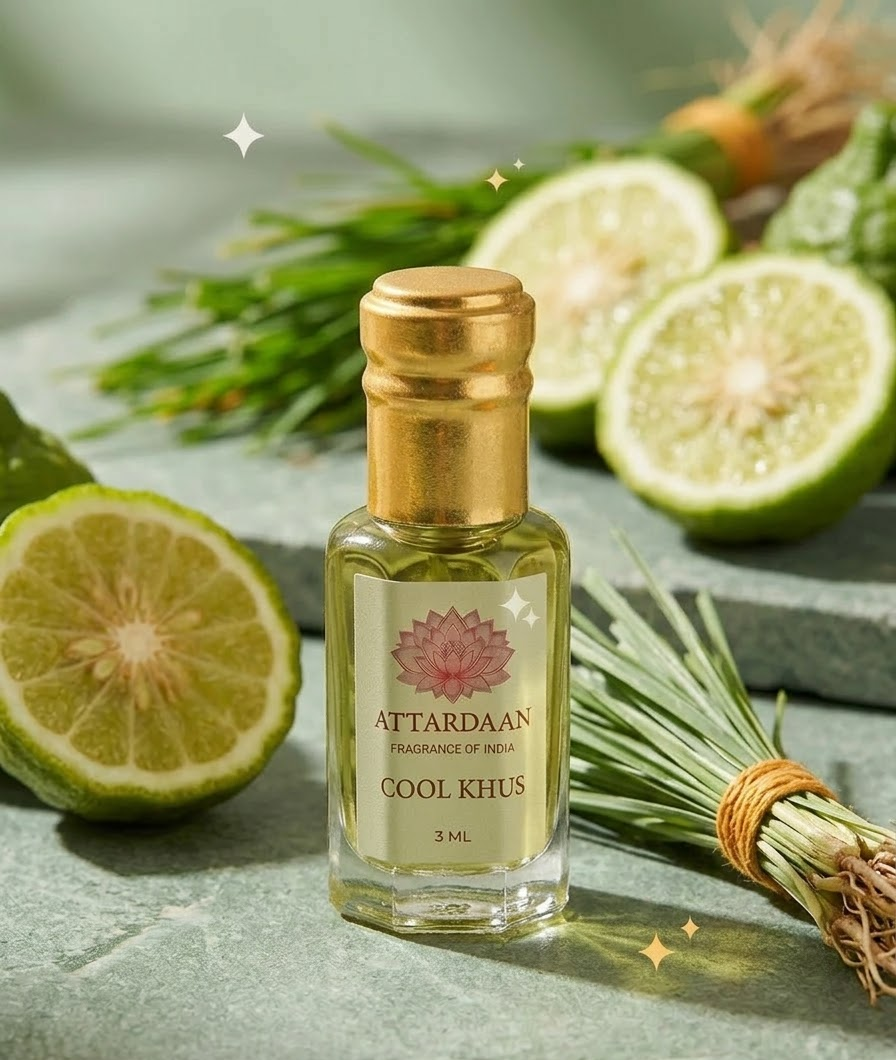 Cool Khus — Bergamot & Vetiver Attar — 3 ml bottle — Attardaan India