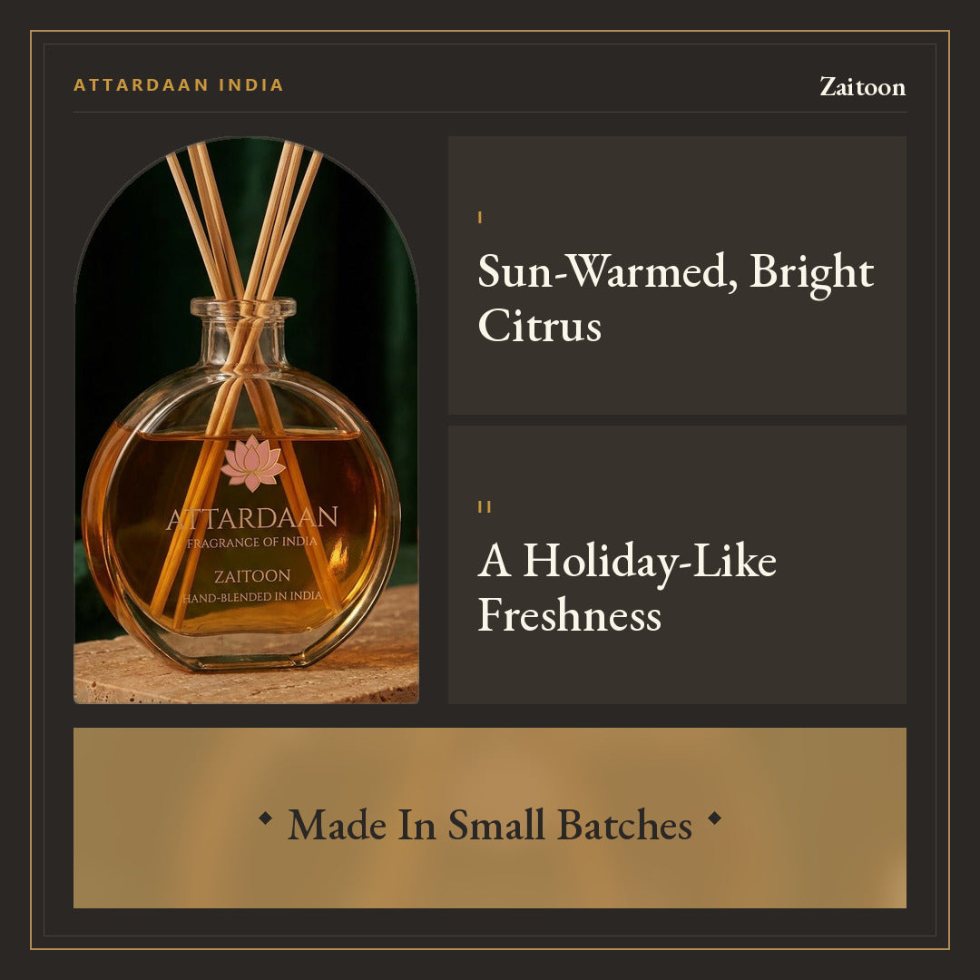 Zaitoon — Mediterranean Citrus Reed Diffuser Oil — Attardaan India