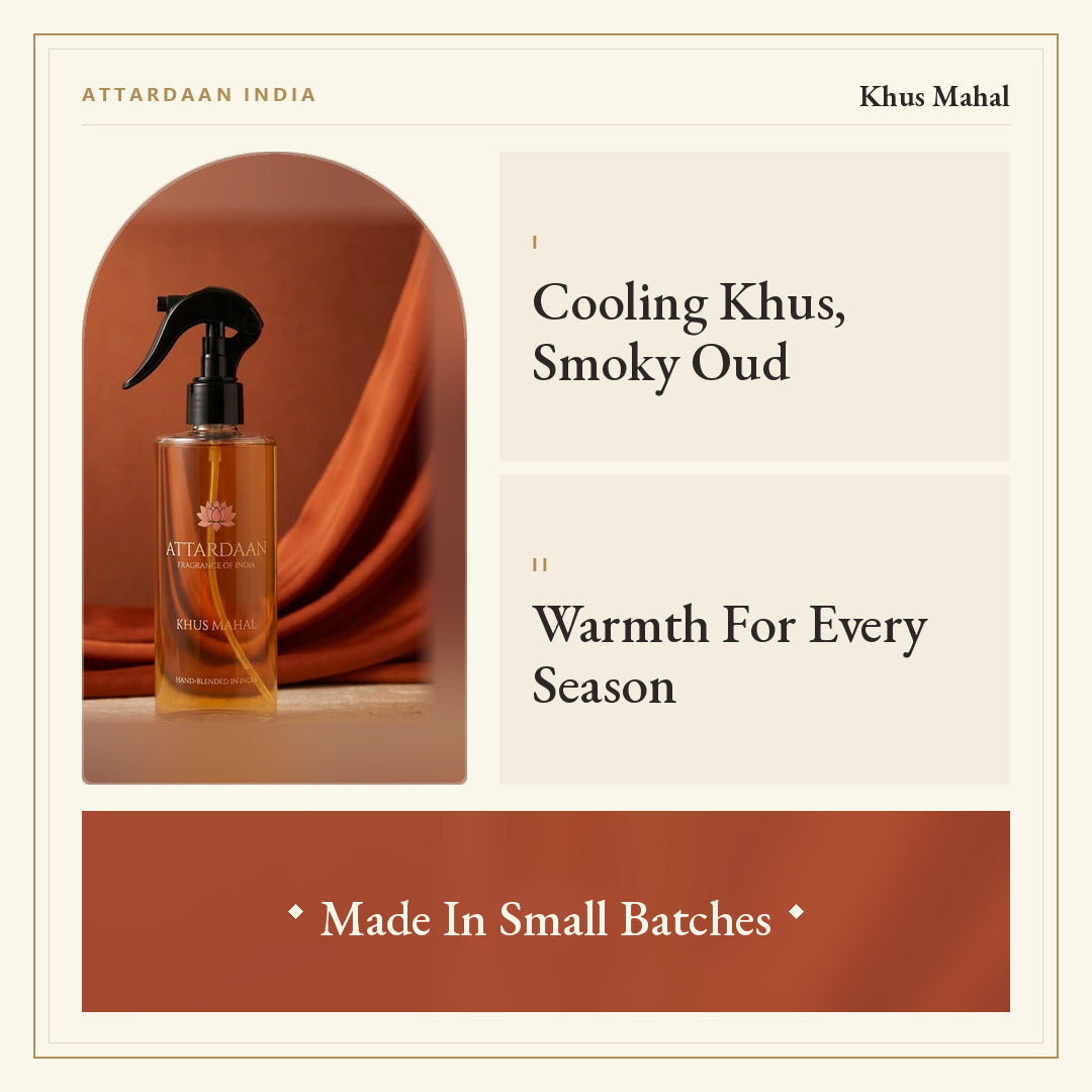 Khus Mahal — Vetiver & Oud (Khus) Room Spray — Attardaan India