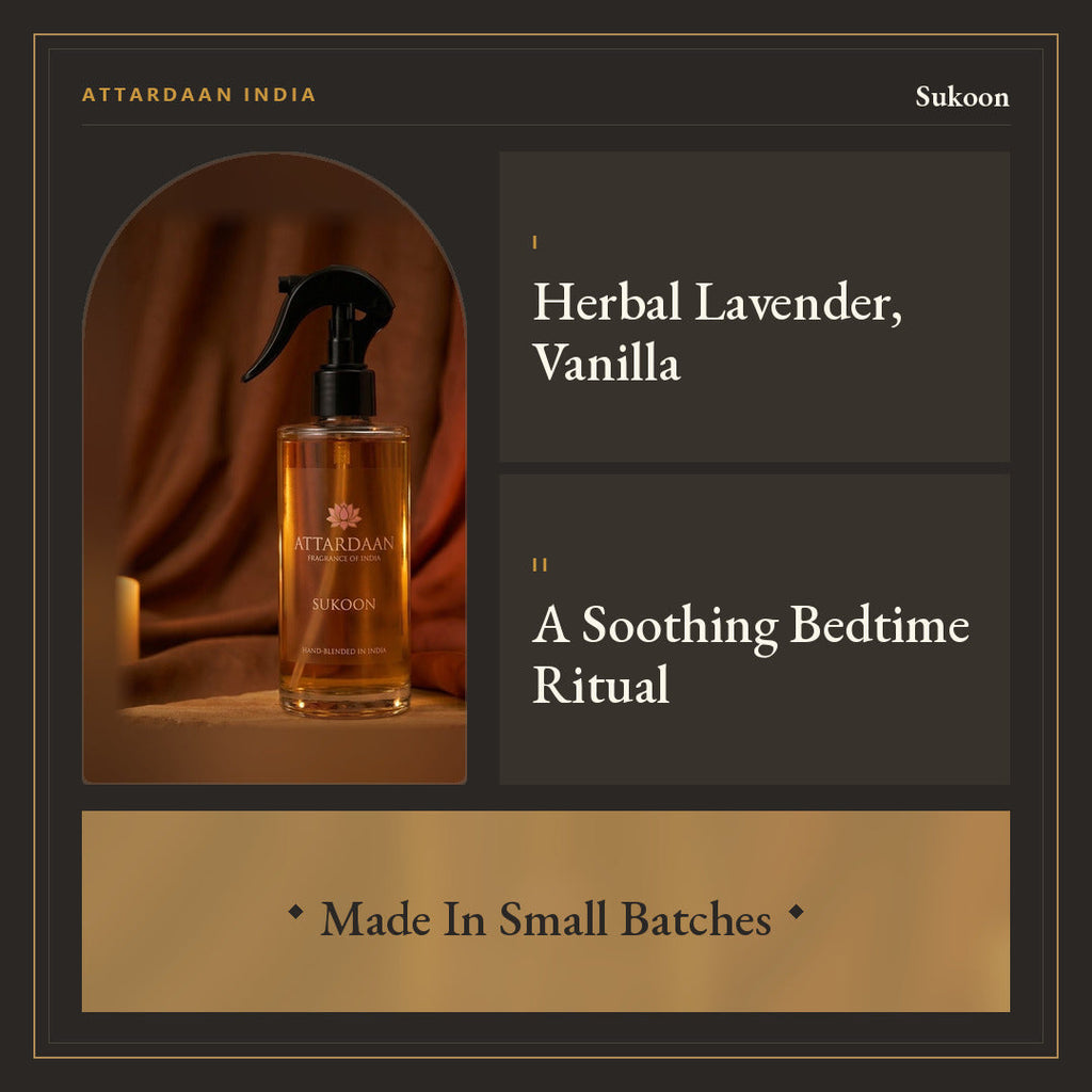 Sukoon — Lavender & Vanilla Room Spray — Attardaan India