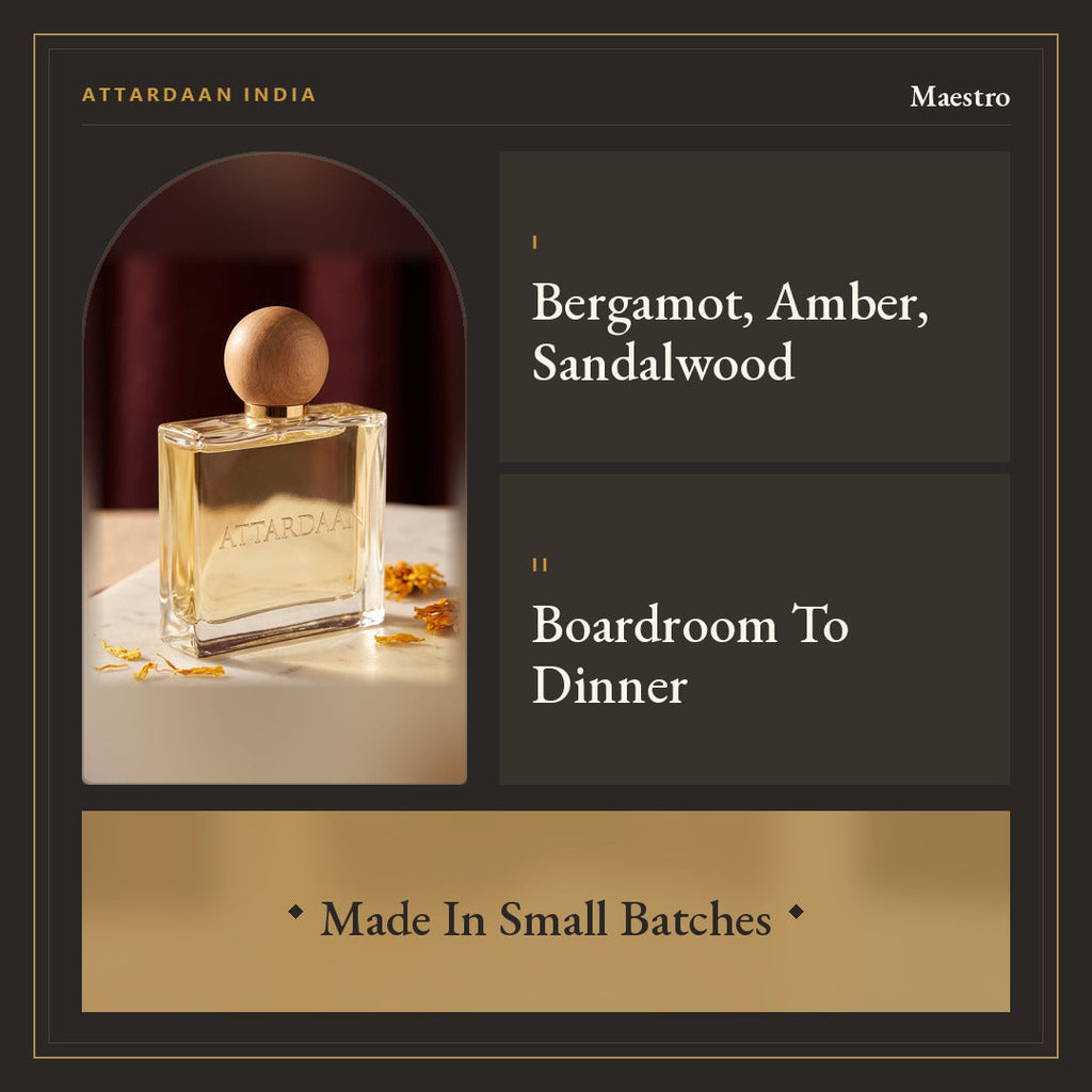 Maestro — Bergamot, Amber & Sandalwood Eau de Parfum — Attardaan India