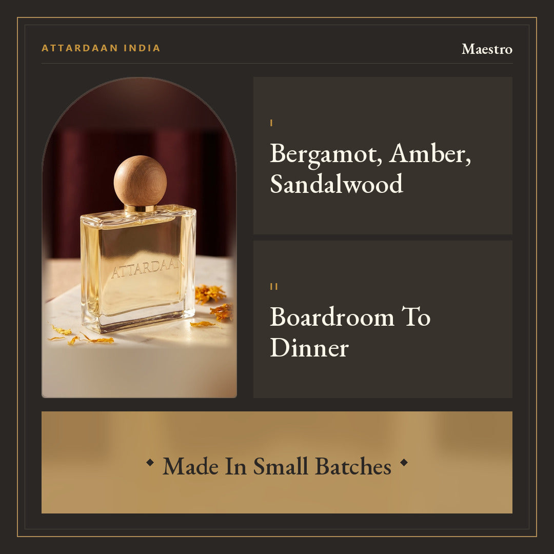 Maestro — Bergamot, Amber & Sandalwood Eau de Parfum — Attardaan India
