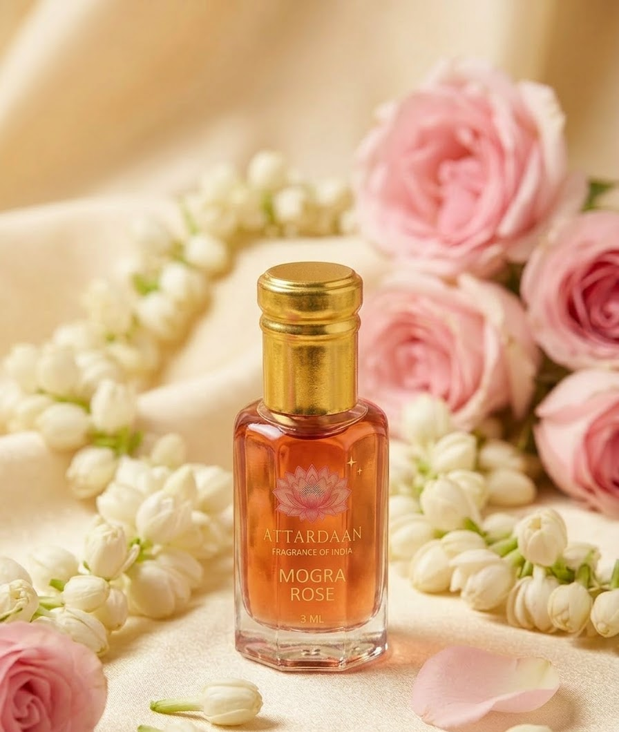Mogra Rose — Red Rose, Mogra & Musk Attar — 3 ml bottle — Attardaan India