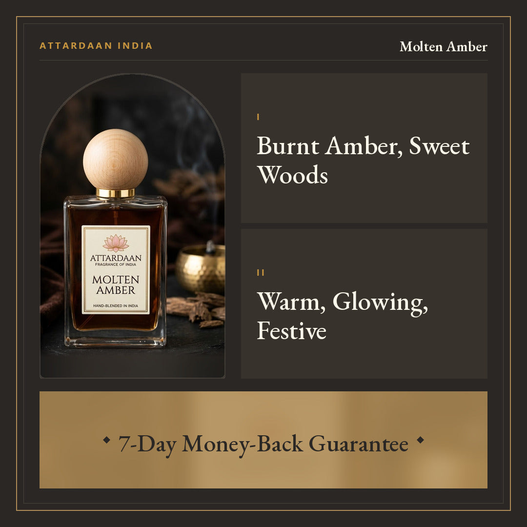 Molten Amber — Burnt Amber, Sweet Woods & Floral Eau de Parfum — Attardaan India