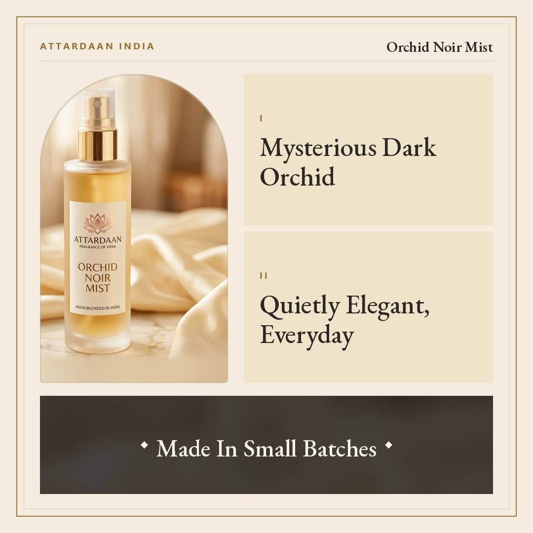 Orchid Noir Mist — Dark Floral Body Mist — Attardaan India