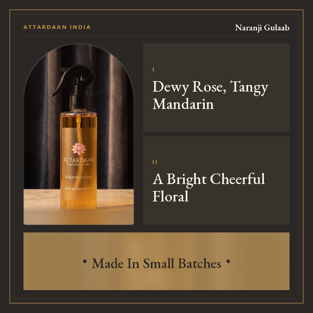 Naranji Gulaab — Rose & Mandarin Room Spray — Attardaan India