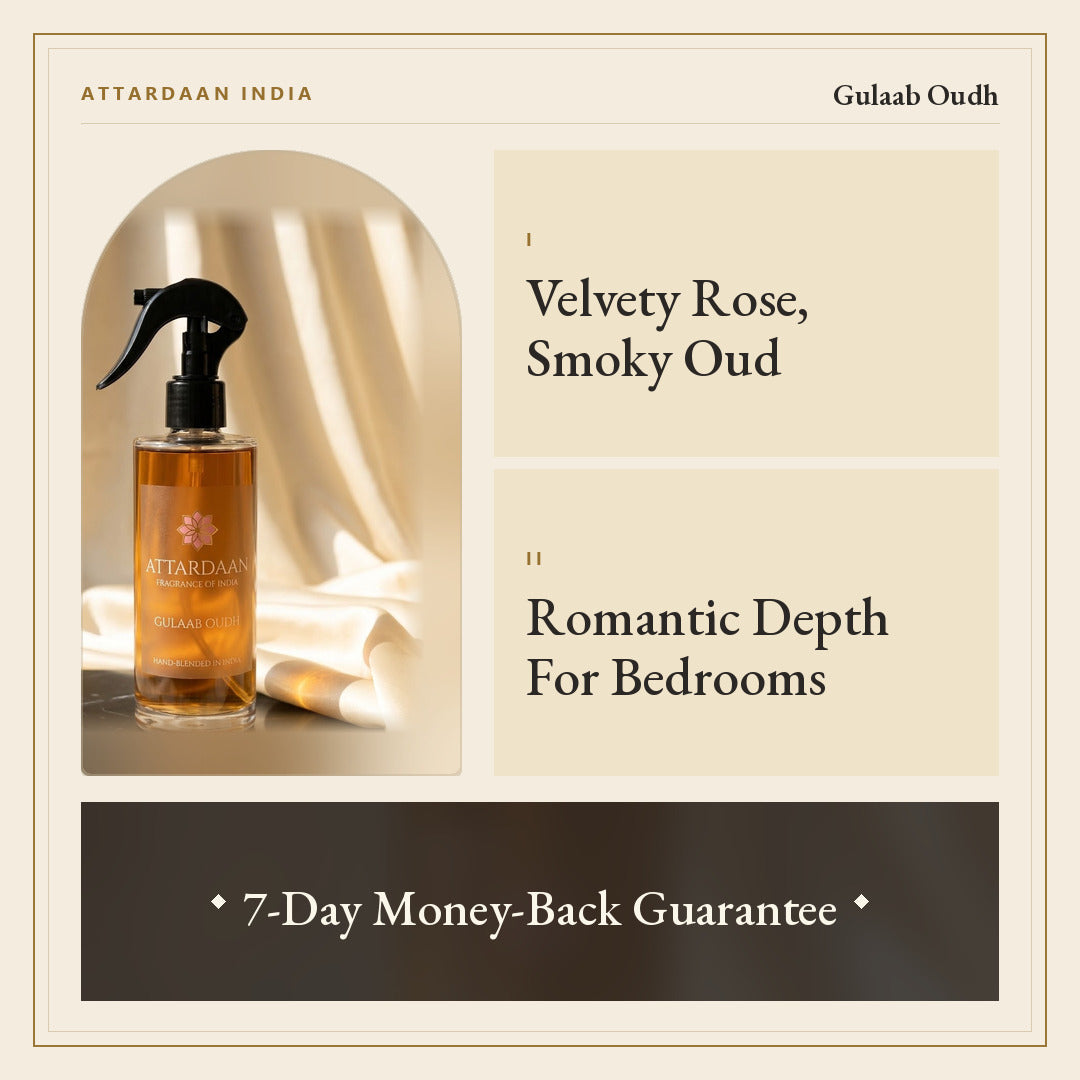 Gulaab Oudh — Rose & Oud Room Spray — Attardaan India