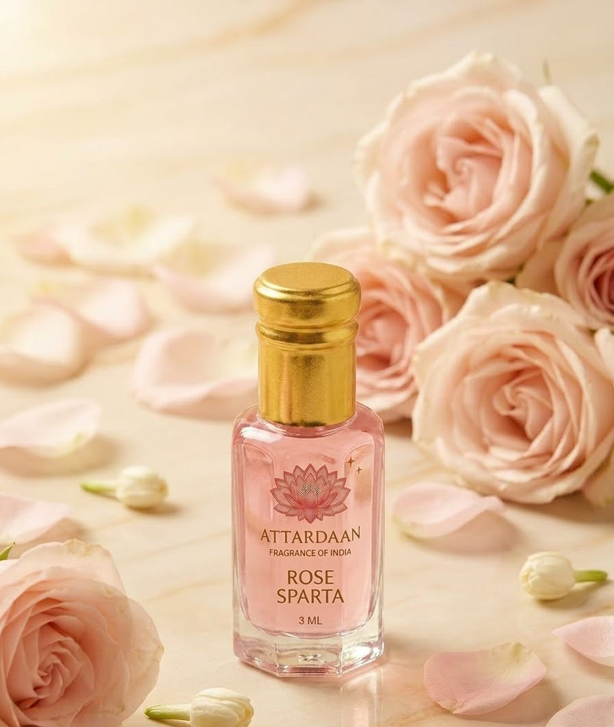 Rose Sparta — Pink Rose & Aqua Attar — 3 ml bottle — Attardaan India