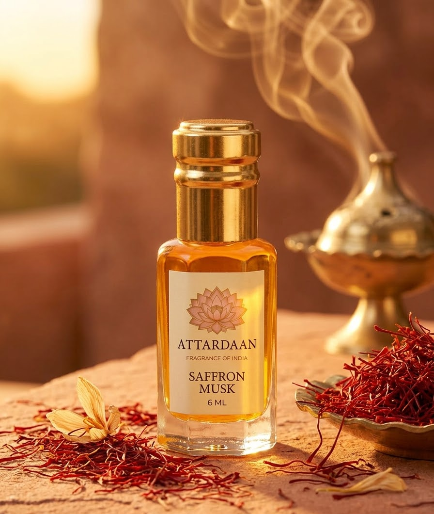 Saffron Musk — Saffron & Musk Attar — 6 ml bottle — Attardaan India