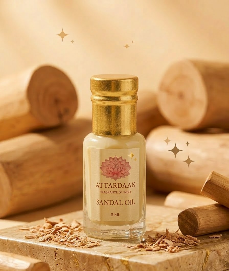 Sandal Oil — Pure Sandalwood Oil — 3 ml bottle — Attardaan India