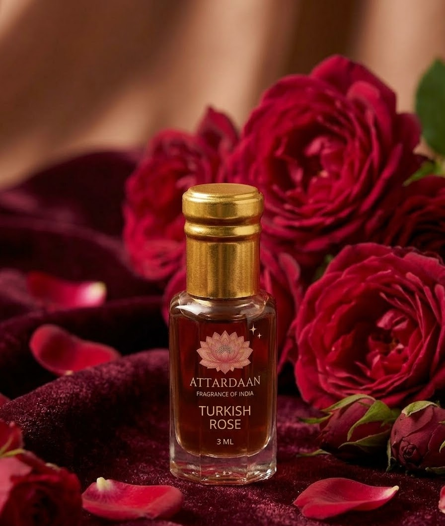 Turkish Rose — Maroon Rose & Musk Attar — 3 ml bottle — Attardaan India
