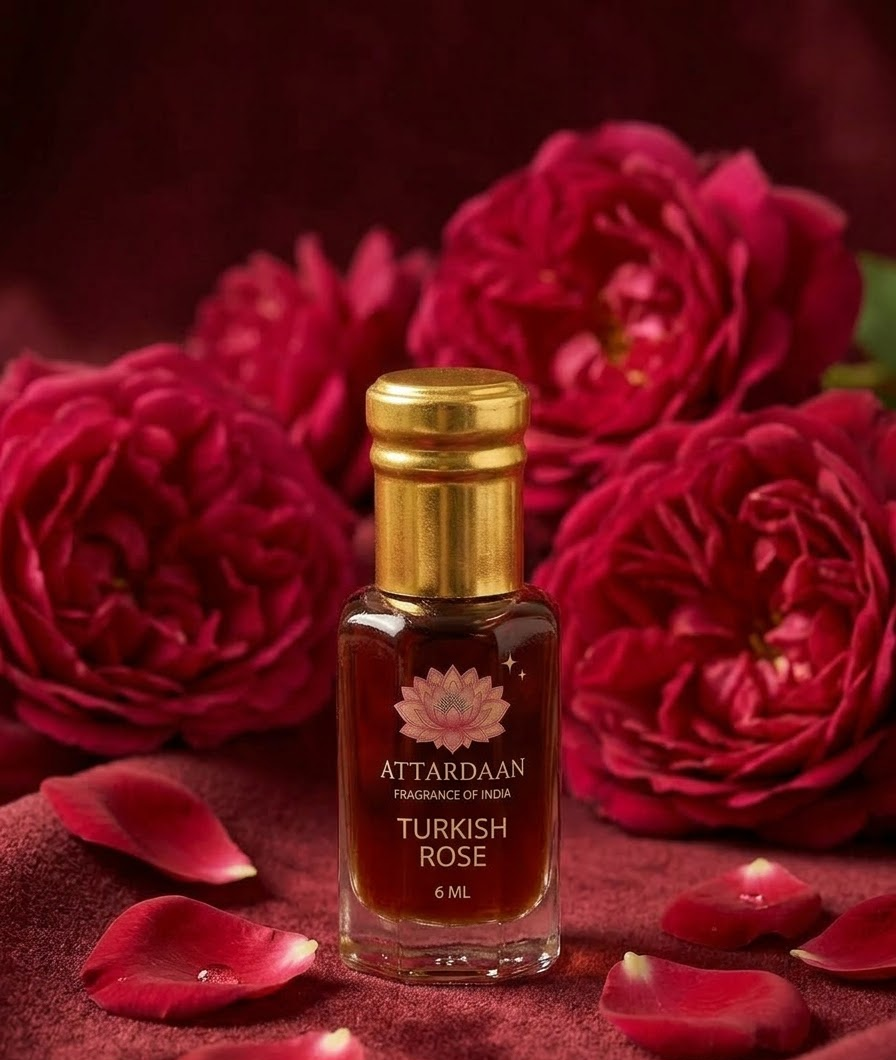 Turkish Rose — Maroon Rose & Musk Attar — 6 ml bottle — Attardaan India